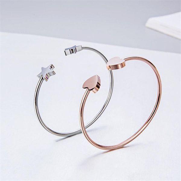 adjustable open stainless steel star&heart bracelet bangles 2 color cuff for women jewelry gift girls bangle, Black
adjustable open stainless steel star&heart bracelet bangles 2 color cuff for women jewelry gift girls bangle, Black