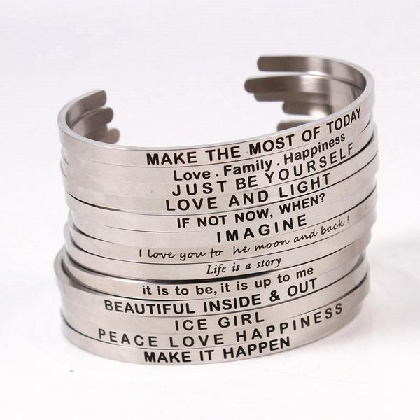 bangle inspirational bracelet for women 4mm stainless steel engraved positive quote handmade cuff mantra bracelets, Black
bangle inspirational bracelet for women 4mm stainless steel engraved positive quote handmade cuff mantra bracelets, Black