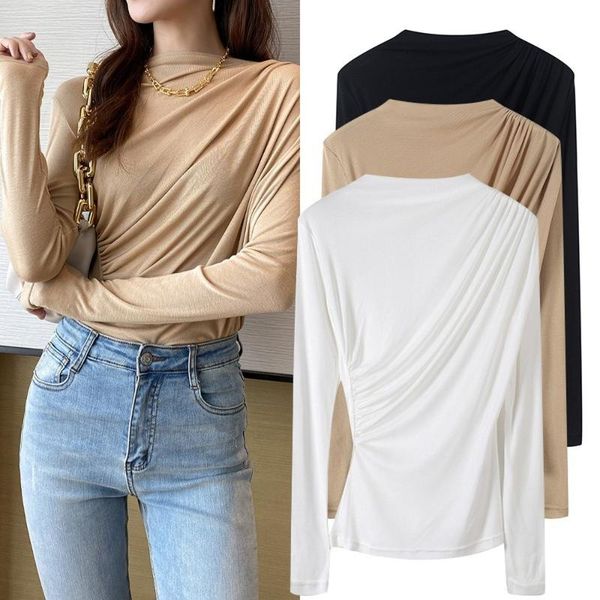 women's t-shirt the star of autumn/winter 2021 slim design feels pleated with a long-sleeved tidal, White
women's t-shirt the star of autumn/winter 2021 slim design feels pleated with a long-sleeved tidal, White