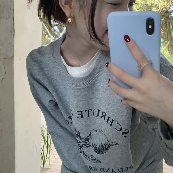 women's hoodies & sweatshirts 2021 arrival autumn korean style women loose casual cotton letter print pullovers long sleeve o-neck p58, Black
women's hoodies & sweatshirts 2021 arrival autumn korean style women loose casual cotton letter print pullovers long sleeve o-neck p58, Black