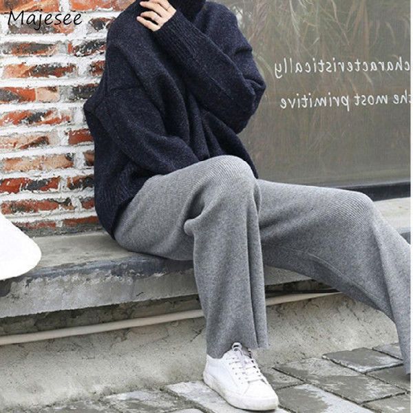 casual pants winter knitting plus size 3xl solid wide-leg full length elegant lady high waist elastic leisure loose chic bf ins women's, Black;white
casual pants winter knitting plus size 3xl solid wide-leg full length elegant lady high waist elastic leisure loose chic bf ins women's, Black;white