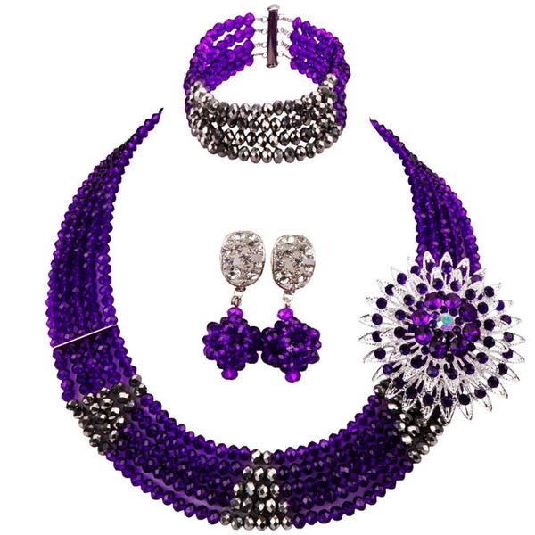 earrings & necklace fashion purple and silver african beads jewelry set for women 3jk09
earrings & necklace fashion purple and silver african beads jewelry set for women 3jk09