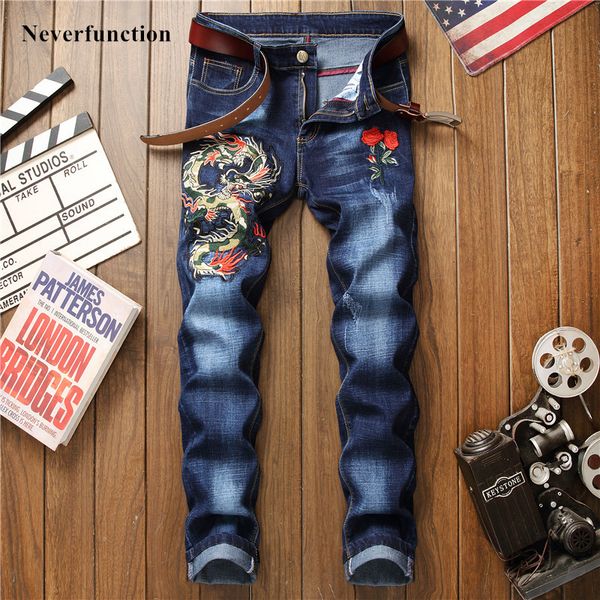 jeans men streetwear slim fit dragon embroidery biker fashion brand male motorcycle casual cotton joggers denim trousers, Blue
jeans men streetwear slim fit dragon embroidery biker fashion brand male motorcycle casual cotton joggers denim trousers, Blue