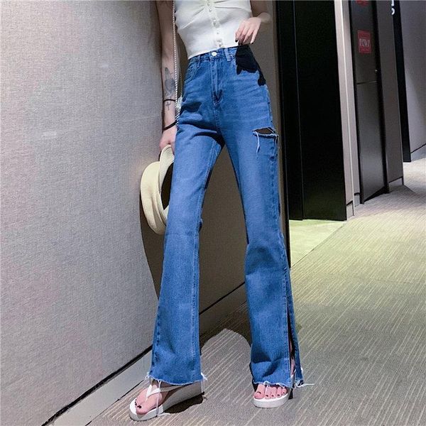 women's jeans hzirip loose flare split denim all match high street women summer trousers vintage female waist slim fork pants, Blue
women's jeans hzirip loose flare split denim all match high street women summer trousers vintage female waist slim fork pants, Blue