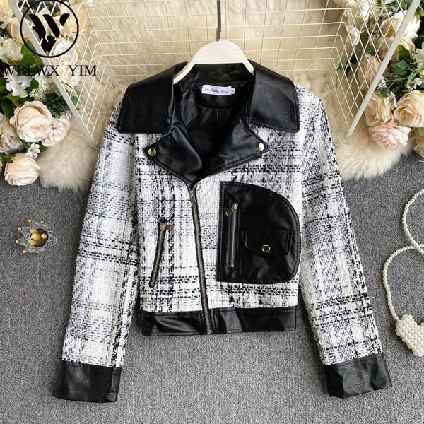 patchwork women fashion pu leather jacket biker short coat pocket zipper loose faux motorcycle female women's &, Black
patchwork women fashion pu leather jacket biker short coat pocket zipper loose faux motorcycle female women's &, Black