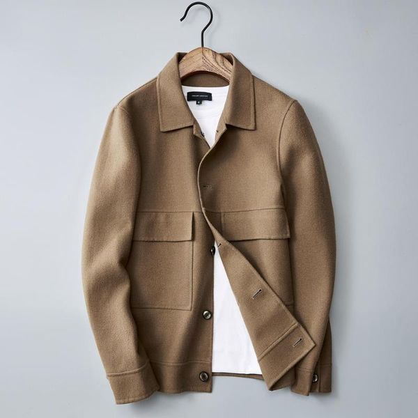 wool jacket high men's quality double-sided woolen single-breasted camel mens baseball solid outerwear coat 1930 jackets, Black;brown
wool jacket high men's quality double-sided woolen single-breasted camel mens baseball solid outerwear coat 1930 jackets, Black;brown