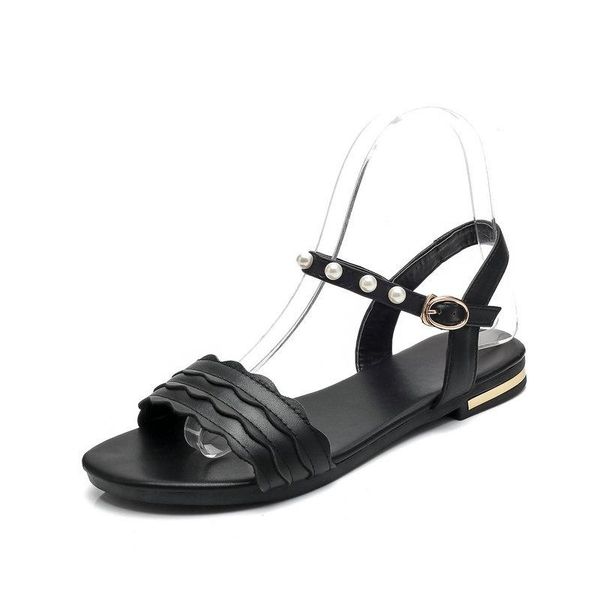 women sandals pu+cow leather flat heel summer fashion shoes buckle all match size 31-46, Black
women sandals pu+cow leather flat heel summer fashion shoes buckle all match size 31-46, Black