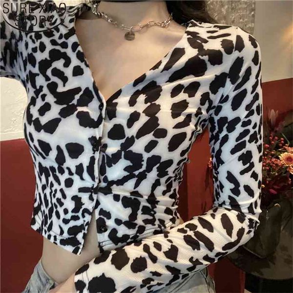 milk leopard shirt tight short navel blouse long sleeve cardigan bottoming fashion v-neck blusas 12327 210506, White
milk leopard shirt tight short navel blouse long sleeve cardigan bottoming fashion v-neck blusas 12327 210506, White