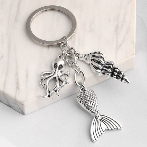 ocean keychain sea key ring ocs conch shell fish tail mermaid key chain for women men fisherman gifts diy jewelry, Silver
ocean keychain sea key ring ocs conch shell fish tail mermaid key chain for women men fisherman gifts diy jewelry, Silver