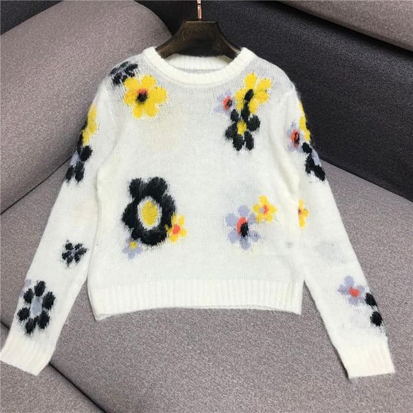 women's sweaters luxury designer brand knitted pullovers for women o neck flowers mohair loose sweater, White;black
women's sweaters luxury designer brand knitted pullovers for women o neck flowers mohair loose sweater, White;black