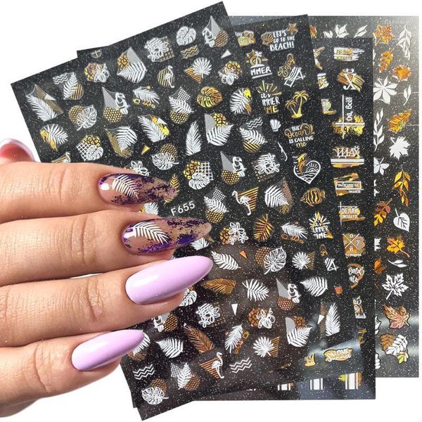 nail sticker decoration slider white holographic gold leaf 3d adhesive decal summer art design polish wraps laf654-6611, Black
nail sticker decoration slider white holographic gold leaf 3d adhesive decal summer art design polish wraps laf654-6611, Black