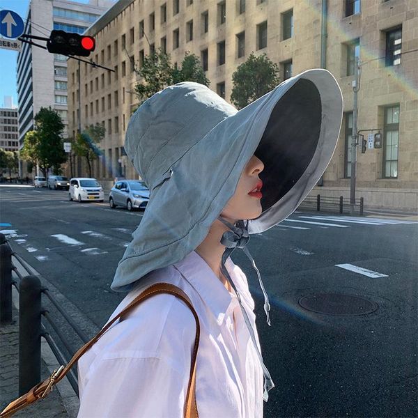 hat women's spring and summer korean style all-match fisherman japanese sunscreen double-sided sun big edge net red wide brim hats, Blue;gray
hat women's spring and summer korean style all-match fisherman japanese sunscreen double-sided sun big edge net red wide brim hats, Blue;gray