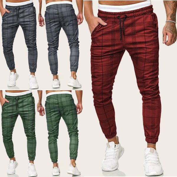 men casual plaid long sport pants slim fit running joggers gym sweatpants male boy cool outwear bottoms trouses men's, Black
men casual plaid long sport pants slim fit running joggers gym sweatpants male boy cool outwear bottoms trouses men's, Black