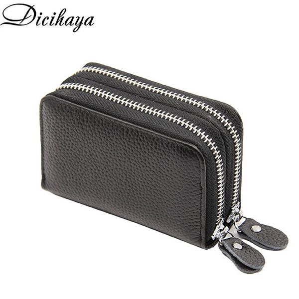 card holders dicihaya genuine leather cowhide rfid women short double zipper organ case small fashion wallet coin purse for female, Brown;gray
card holders dicihaya genuine leather cowhide rfid women short double zipper organ case small fashion wallet coin purse for female, Brown;gray