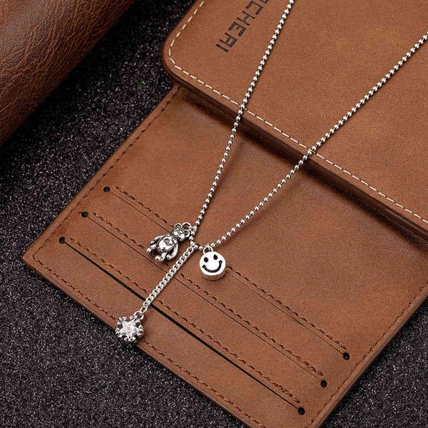 korean s925 sterling silver lucky smiling face bear necklace female star round bead tassel clavicle chain hx02
korean s925 sterling silver lucky smiling face bear necklace female star round bead tassel clavicle chain hx02