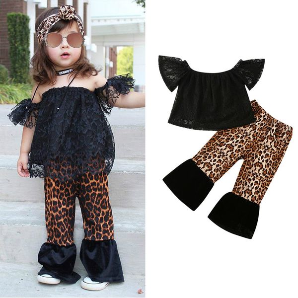 1-6y summer infant baby girls clothes sets lace short sleeve off shoulder t shirts leopard flare pants, White
1-6y summer infant baby girls clothes sets lace short sleeve off shoulder t shirts leopard flare pants, White