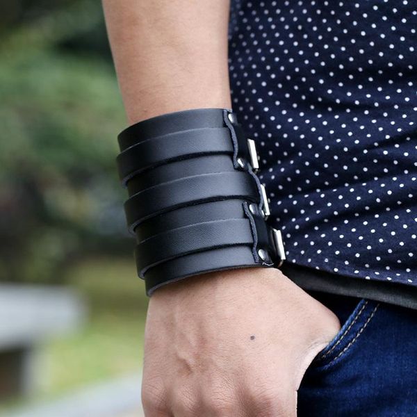 tennis punk cattle leather bracelet cool motorcycle wide men's, Golden;silver
tennis punk cattle leather bracelet cool motorcycle wide men's, Golden;silver