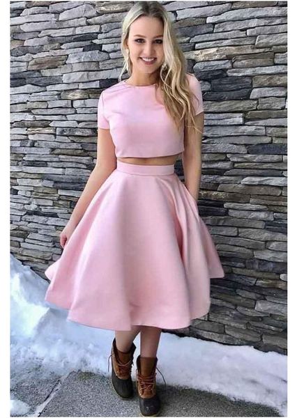 two pieces round neck pink prom dress short sleeves satin homecoming dresses with pockets vestidos fiesta gowns for women party wear graduat, Black
two pieces round neck pink prom dress short sleeves satin homecoming dresses with pockets vestidos fiesta gowns for women party wear graduat, Black