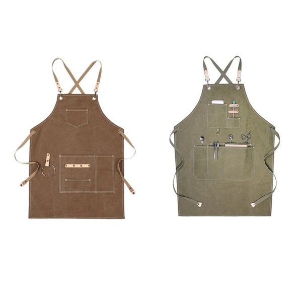 aprons 2 pcs canvas apron bib chef kitchen for cooking garden working, khaki & green
aprons 2 pcs canvas apron bib chef kitchen for cooking garden working, khaki & green