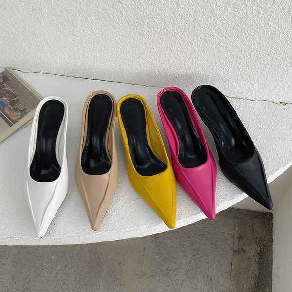 slippers 2021 spring women pointed toe candy colors shallow mules shoes thin mid heels fashion casual pumps slip on, Black
slippers 2021 spring women pointed toe candy colors shallow mules shoes thin mid heels fashion casual pumps slip on, Black