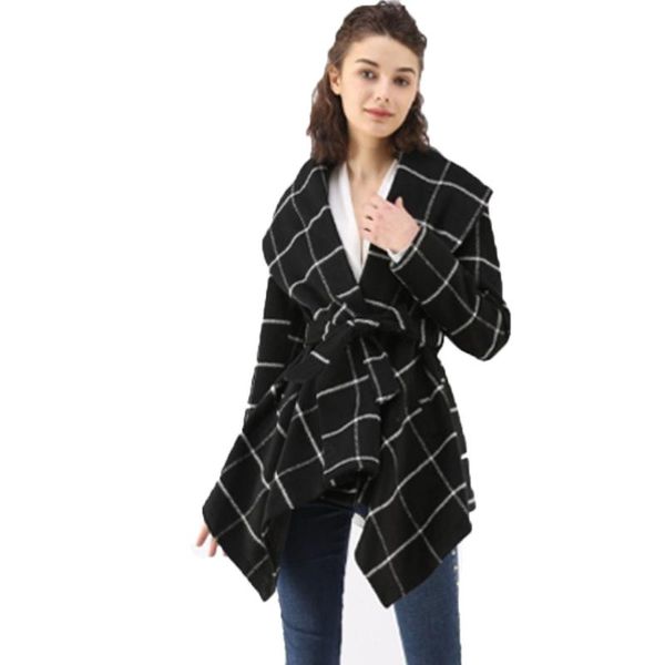 women's wool & blends women trench coat autumn and winter tartan woolen lace-up fashion plaid long sleeve donsignet, Black
women's wool & blends women trench coat autumn and winter tartan woolen lace-up fashion plaid long sleeve donsignet, Black