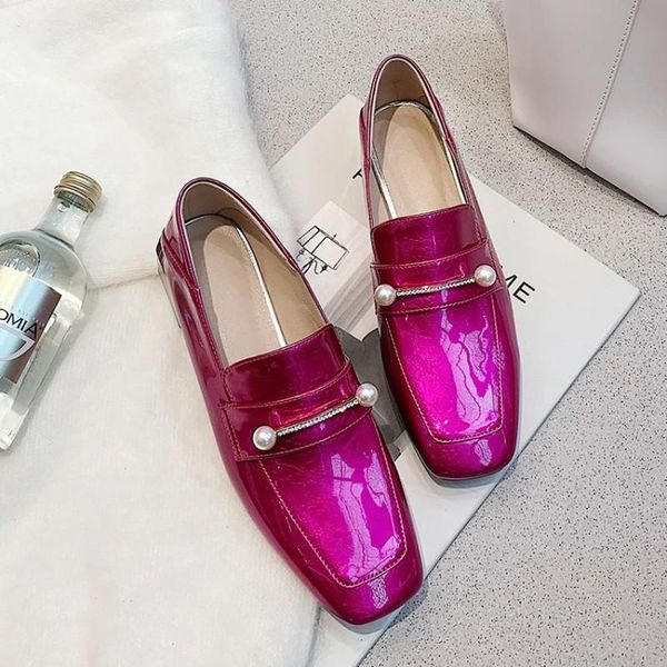 dress shoes womens low heel patent leather pearls rhinestones loafer square toe casual slip on ol career 3colors fashion c893, Black
dress shoes womens low heel patent leather pearls rhinestones loafer square toe casual slip on ol career 3colors fashion c893, Black