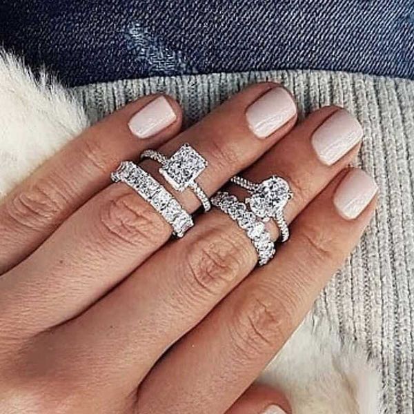 luxury 4ct simulated diamond engagement wedding rings sets for women original 925 sterling silver fine jewelry gift wholesale cluster, Golden;silver
luxury 4ct simulated diamond engagement wedding rings sets for women original 925 sterling silver fine jewelry gift wholesale cluster, Golden;silver