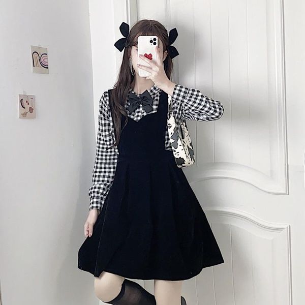 casual dresses for women 2021 summer long sleeve tank little black plaid fashion dress school kawaii clothes lolita cottagecore goth, Black;gray
casual dresses for women 2021 summer long sleeve tank little black plaid fashion dress school kawaii clothes lolita cottagecore goth, Black;gray