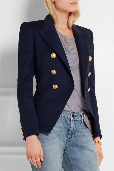 women's suits & blazers navy double breasted gold buttoned up long sleeved cuffs chest pockets 2021 luxury designers woman coat, White;black
women's suits & blazers navy double breasted gold buttoned up long sleeved cuffs chest pockets 2021 luxury designers woman coat, White;black