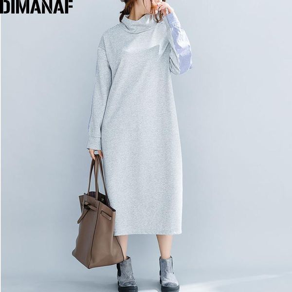casual dresses dimanaf women long plus size cotton thicken turtleneck female clothing vestidos patchwork striped lady dress winter 2021, Black;gray
casual dresses dimanaf women long plus size cotton thicken turtleneck female clothing vestidos patchwork striped lady dress winter 2021, Black;gray