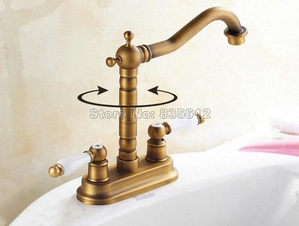bathroom sink faucets classic 2 hole deck mounted antique brass basin faucet / dual cross handles kitchen swivel spout mixer taps wnf324
bathroom sink faucets classic 2 hole deck mounted antique brass basin faucet / dual cross handles kitchen swivel spout mixer taps wnf324