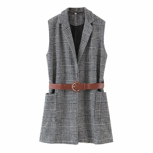 women's suits & blazers with belt plaid waistcoat vintage jackets sleeveless femme vest ladies elegant fashion workwear outwear trf, White;black
women's suits & blazers with belt plaid waistcoat vintage jackets sleeveless femme vest ladies elegant fashion workwear outwear trf, White;black