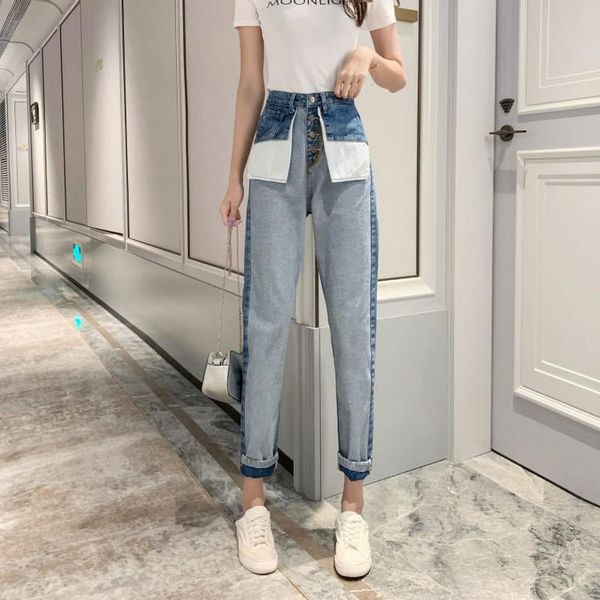 women's jeans high waist woman casual blue jean femme patch work pantalones mujer spring summer denim pants women baqueros
women's jeans high waist woman casual blue jean femme patch work pantalones mujer spring summer denim pants women baqueros