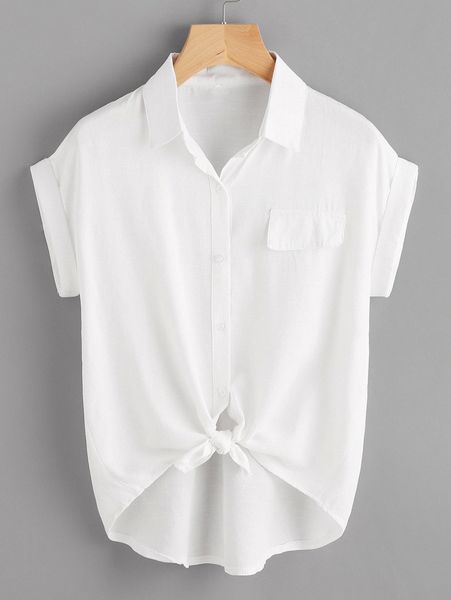 knotted self-tie button-front shirt s1ht#, White
knotted self-tie button-front shirt s1ht#, White
