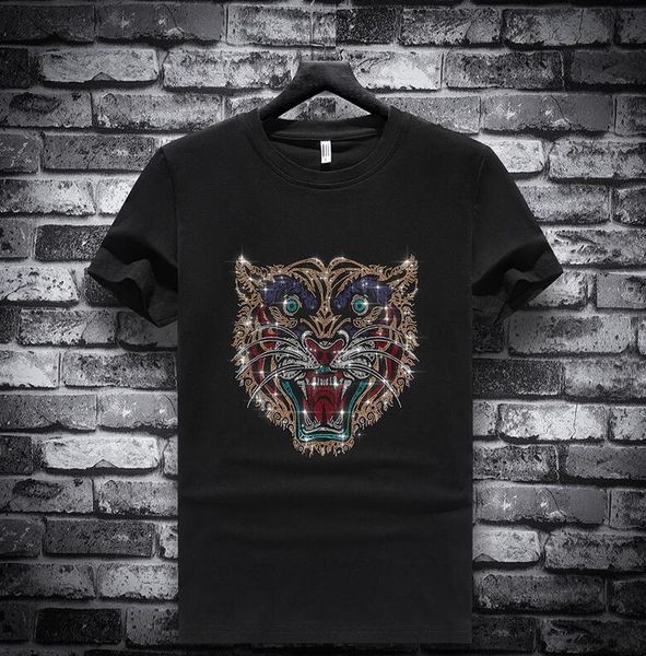 men's t-shirts tees men brand short sleeve fashion rhinestones o neck slim cotton plus size design, White;black
men's t-shirts tees men brand short sleeve fashion rhinestones o neck slim cotton plus size design, White;black