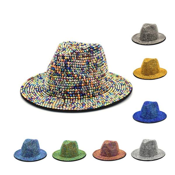 wide brim hats rhinestone fedora hat women party stage handmade point drill male british retro outdoor sunshade jazz performance, Blue;gray
wide brim hats rhinestone fedora hat women party stage handmade point drill male british retro outdoor sunshade jazz performance, Blue;gray
