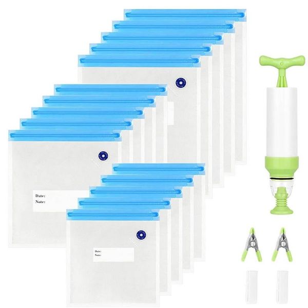 vacuum food sealing machine seal bags kit, reusable sealed bags(15 pcs) with hand pump, practical for storage & cooking
vacuum food sealing machine seal bags kit, reusable sealed bags(15 pcs) with hand pump, practical for storage & cooking