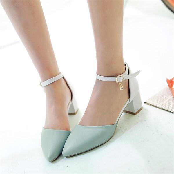 dress shoes women's one button thick heel korean spring and summer color matching metal decorative rhinestone, Black
dress shoes women's one button thick heel korean spring and summer color matching metal decorative rhinestone, Black