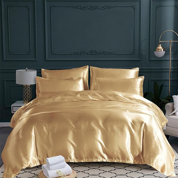 bedding sets satin silk set luxury king size bed quilt duvet cover linens and pillowcase for single double bedclothes
bedding sets satin silk set luxury king size bed quilt duvet cover linens and pillowcase for single double bedclothes