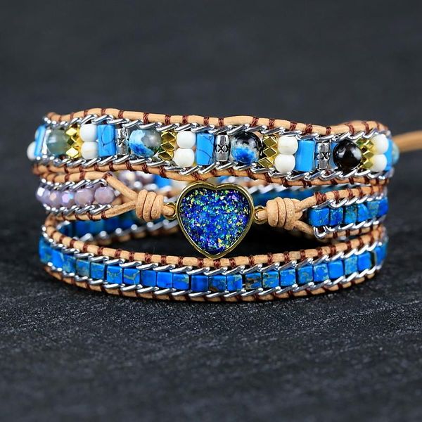 tennis 2021 exclusive natural stone blue heart shape charm leather bracelet vintage style lovers friendship jewelry drop, Golden;silver
tennis 2021 exclusive natural stone blue heart shape charm leather bracelet vintage style lovers friendship jewelry drop, Golden;silver