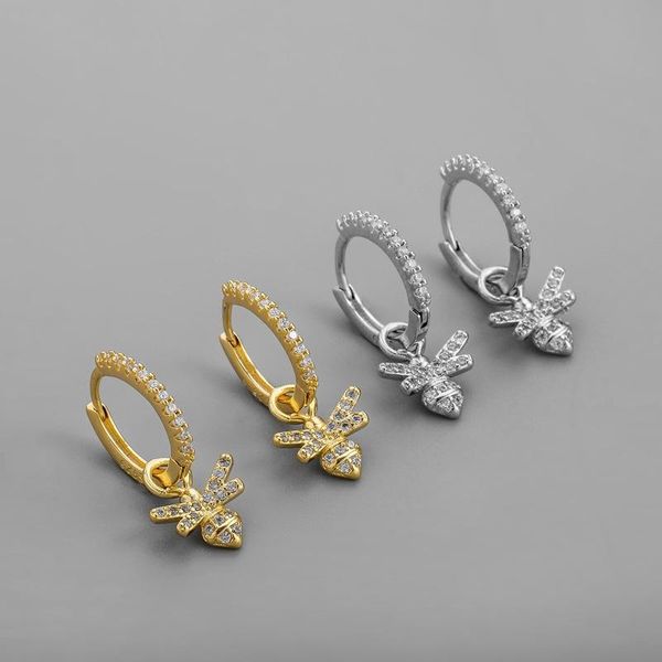 sterling silver pave zircon bee pendant charm stud earrings for women luxury chic insect party jewelry eh1249, Golden;silver
sterling silver pave zircon bee pendant charm stud earrings for women luxury chic insect party jewelry eh1249, Golden;silver