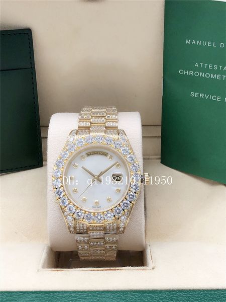 luxury u1 factory 9 style full diamond white dail president day-date watch 228238 228239 sapphire big diamond bezel 43mm 18k gold men automa, Slivery;brown
luxury u1 factory 9 style full diamond white dail president day-date watch 228238 228239 sapphire big diamond bezel 43mm 18k gold men automa, Slivery;brown