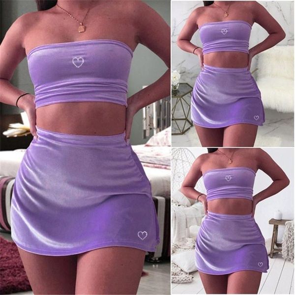 skirts autumn velvet matching sets club party two piece set women heart embroidery strapless bandeau crop mini flare outfits, Black
skirts autumn velvet matching sets club party two piece set women heart embroidery strapless bandeau crop mini flare outfits, Black