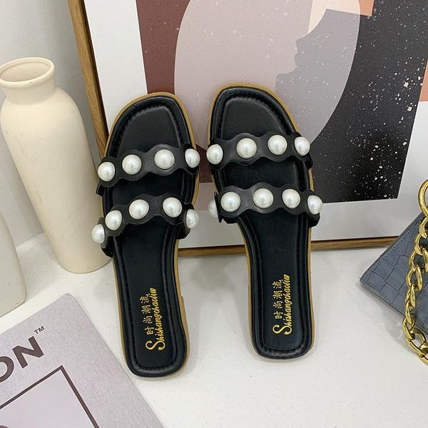 slippers 2021 summer women large pearl flat sandals female hollow out solid color fashion ladies casual shoes, Black
slippers 2021 summer women large pearl flat sandals female hollow out solid color fashion ladies casual shoes, Black