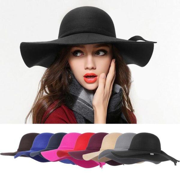 wide brim hats wool fedora hat classic solid fluffy wide-brim felt bowler warm ladies elegant bucket cap, Blue;gray
wide brim hats wool fedora hat classic solid fluffy wide-brim felt bowler warm ladies elegant bucket cap, Blue;gray