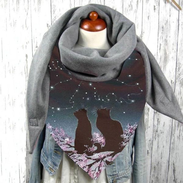 scarves women winter scarf romantic starry sky cat printing button soft wrap functional animal pattern casual warm shawl, Blue;gray
scarves women winter scarf romantic starry sky cat printing button soft wrap functional animal pattern casual warm shawl, Blue;gray