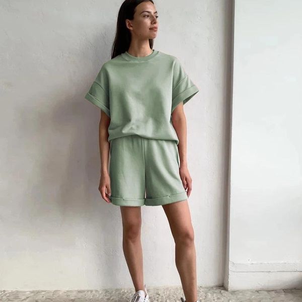 women's tracksuits summer cotton sets women casual two pieces short sleeve t shirts and high waist pants solid outfits tracksuit, Gray
women's tracksuits summer cotton sets women casual two pieces short sleeve t shirts and high waist pants solid outfits tracksuit, Gray