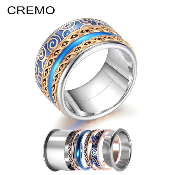 cremo titanium stainless steel women's rotating ring blue accessories filling interchangeable femme bijoux jewelr wedding rings, Slivery;golden
cremo titanium stainless steel women's rotating ring blue accessories filling interchangeable femme bijoux jewelr wedding rings, Slivery;golden