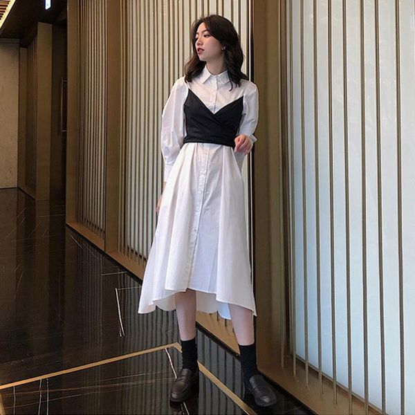 casual dresses 2021 autumn women elegant lace-up false two pieces shirt dress long sleeve buttons patchwork female w381, Black;gray
casual dresses 2021 autumn women elegant lace-up false two pieces shirt dress long sleeve buttons patchwork female w381, Black;gray