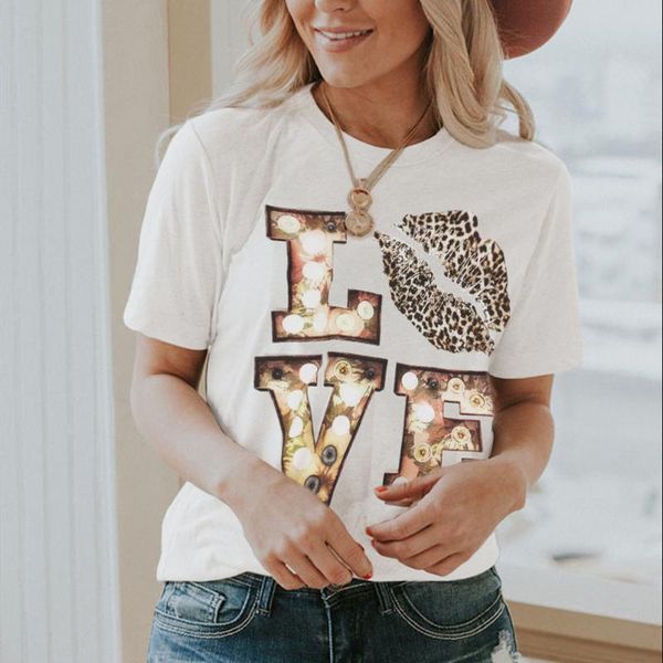 women's t-shirt 2021 women clothes simple comfortable round neck cartoon letter pattern casual tee printing short sleeves, White
women's t-shirt 2021 women clothes simple comfortable round neck cartoon letter pattern casual tee printing short sleeves, White